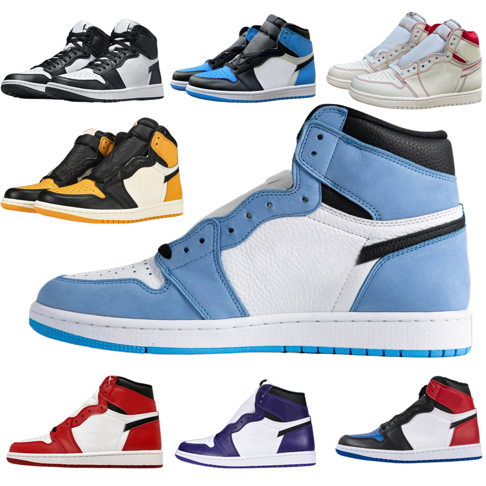 Designer men women High OG basketball shoes Chicago Bred Toe Fearless UNC Sail Trainers Skateboard shoes for Outdoor Athletic Casual Sneakers Running Shoes 36-47
