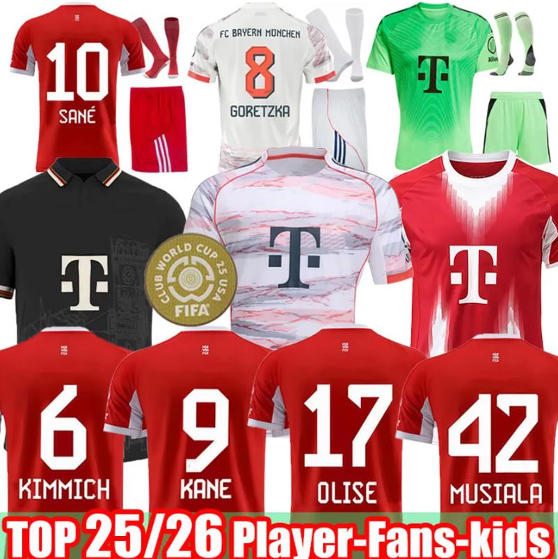 2025 2026 football shirt KANE soccer jerseys SANE 25 26 MUSIALA GORETZKA GNABRY S mUNIch camisa de futebol men kids kits KIMMICH fans player version pre match