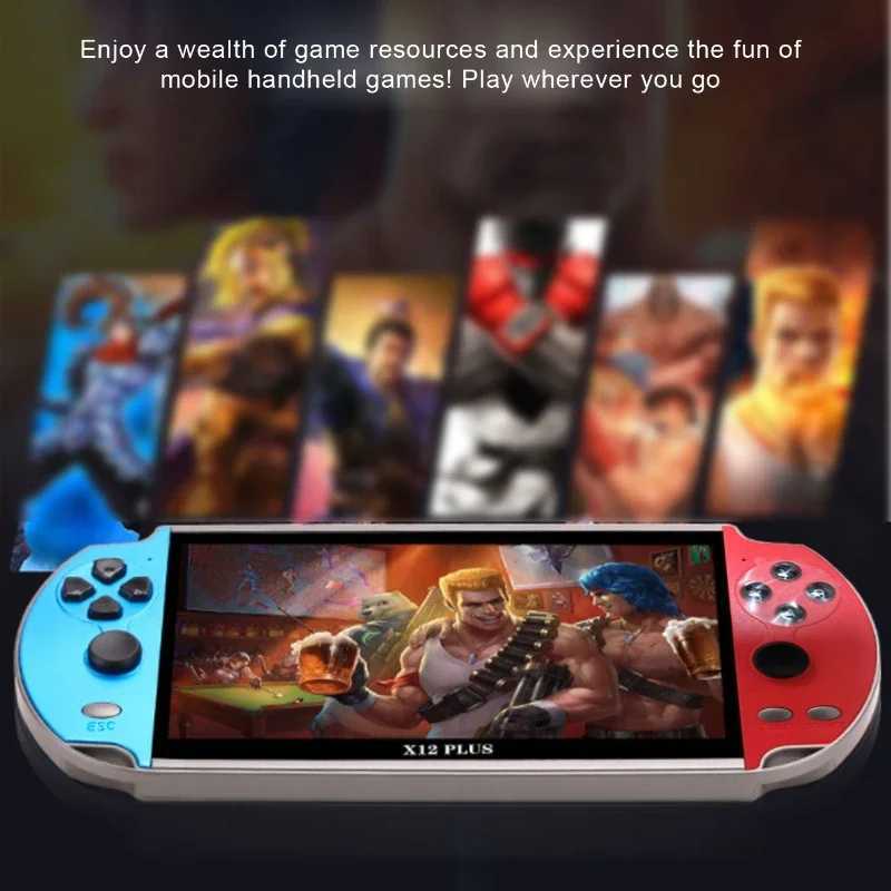 New X12 Plus 7inch Large Sn 10000 Games Min Portable Video Handheld Game Consoles Players Devices port Connect TVXJ250619
