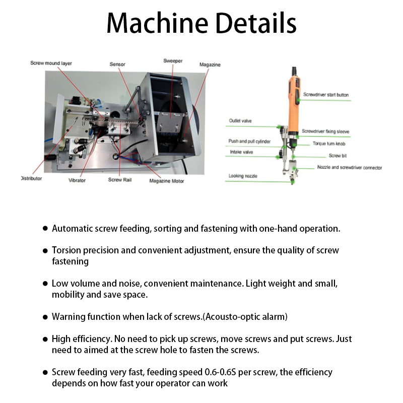 Semi-automatic screwdriver; Automatic hand-held locking hine; Manual screw tightening
