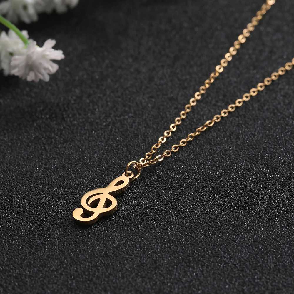 Music Necklace Treble Clef Note Chain Musical Symbol Staff Notation Gift For Woman Men Kid Child Silver Color Pendant Jewelry Z250619
