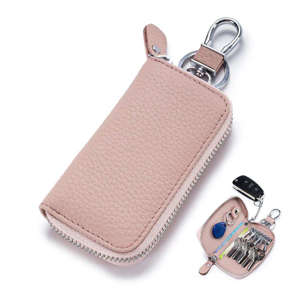 Designer Keybag New Top Layer Cowhide Universal Car Key Case Foreign Trade Genuine Leather Multifunctional Zipper Key Holder Home Key Case