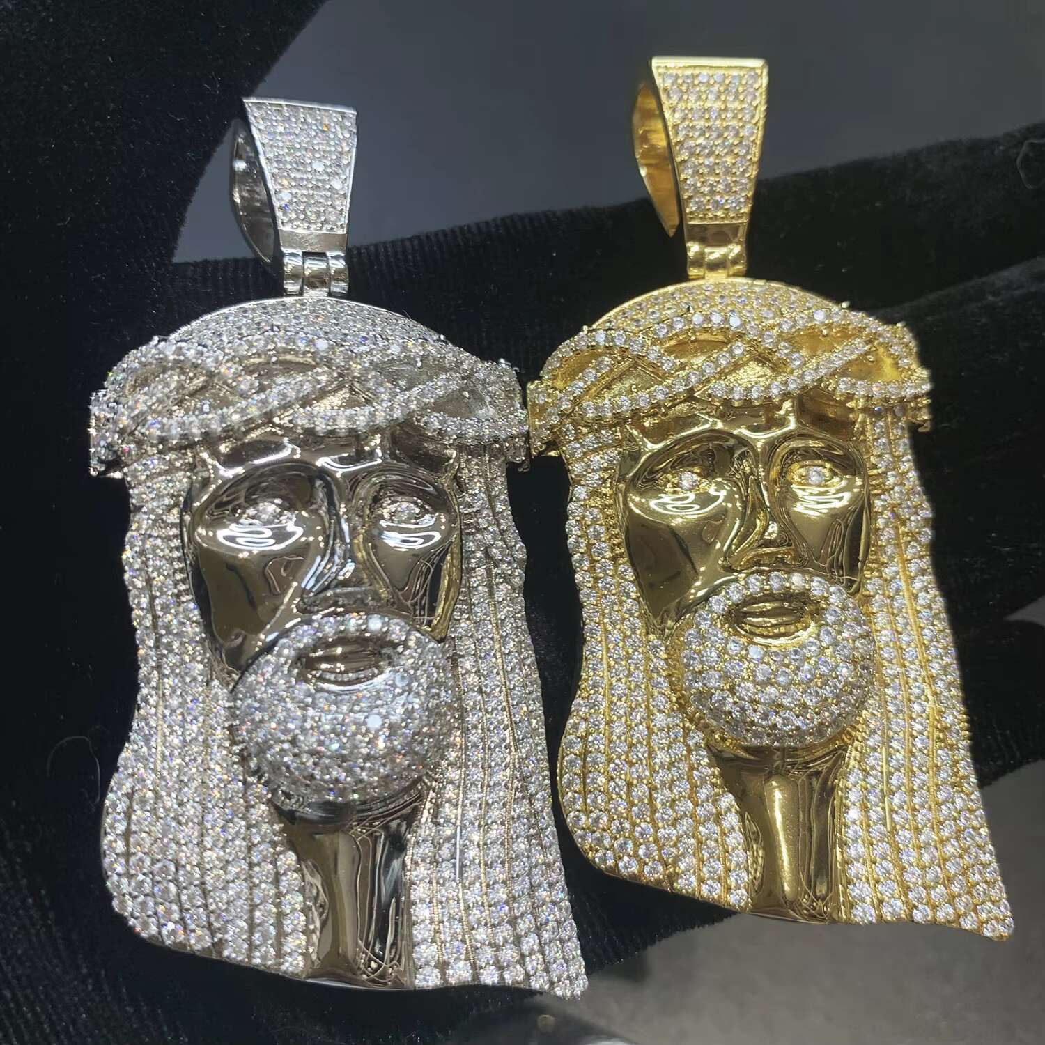 Cities Jewelry Hip Hop 3D Jesus Face Piece 925 Sterling Silver Iced Out VVS Moissanite Jesus Pendant