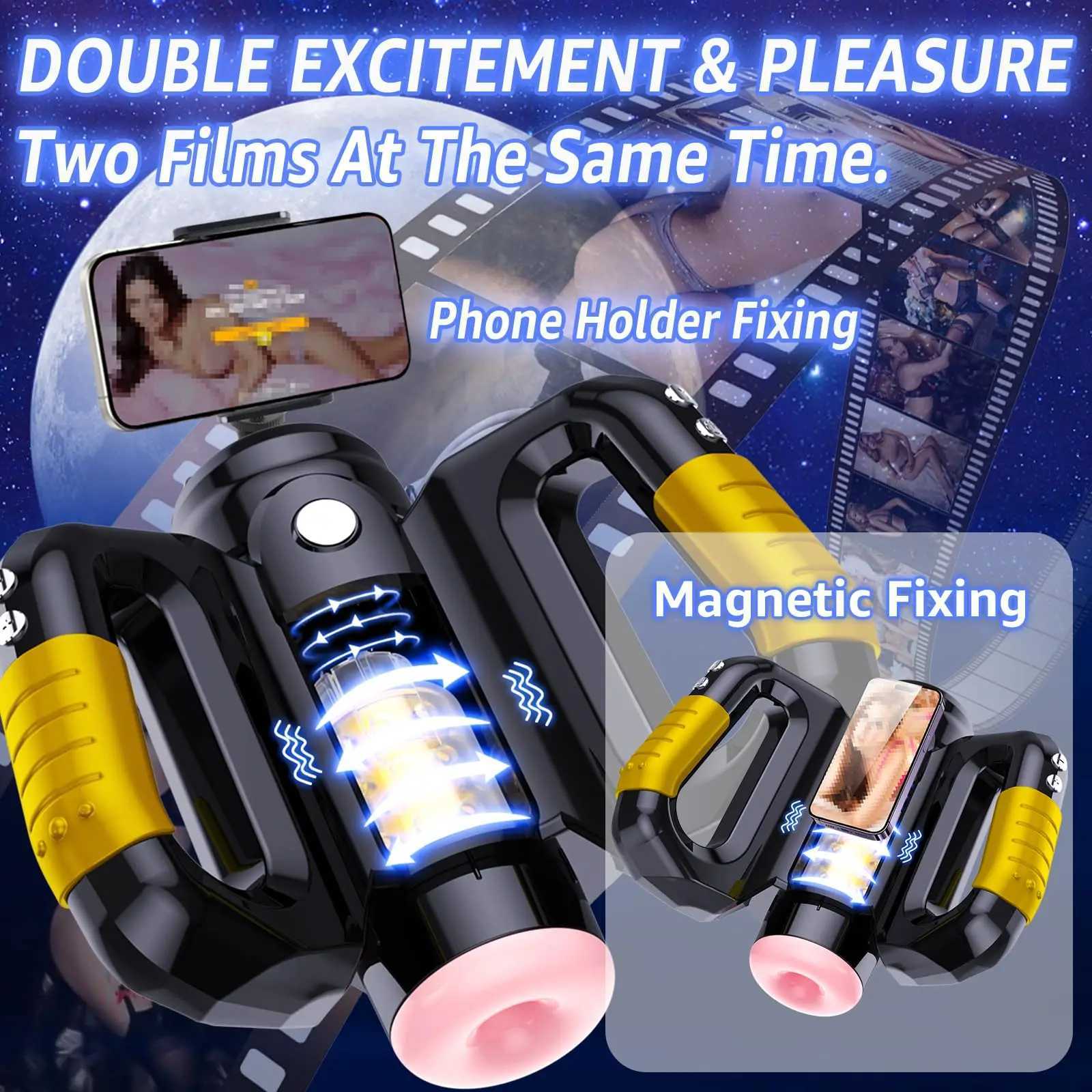 Automatic Gamepad Male Masturbators with 10 Thrusting Rotating Sex Toys for Men with Cell Phone holder Magnetic Attachment 18+ R250619
