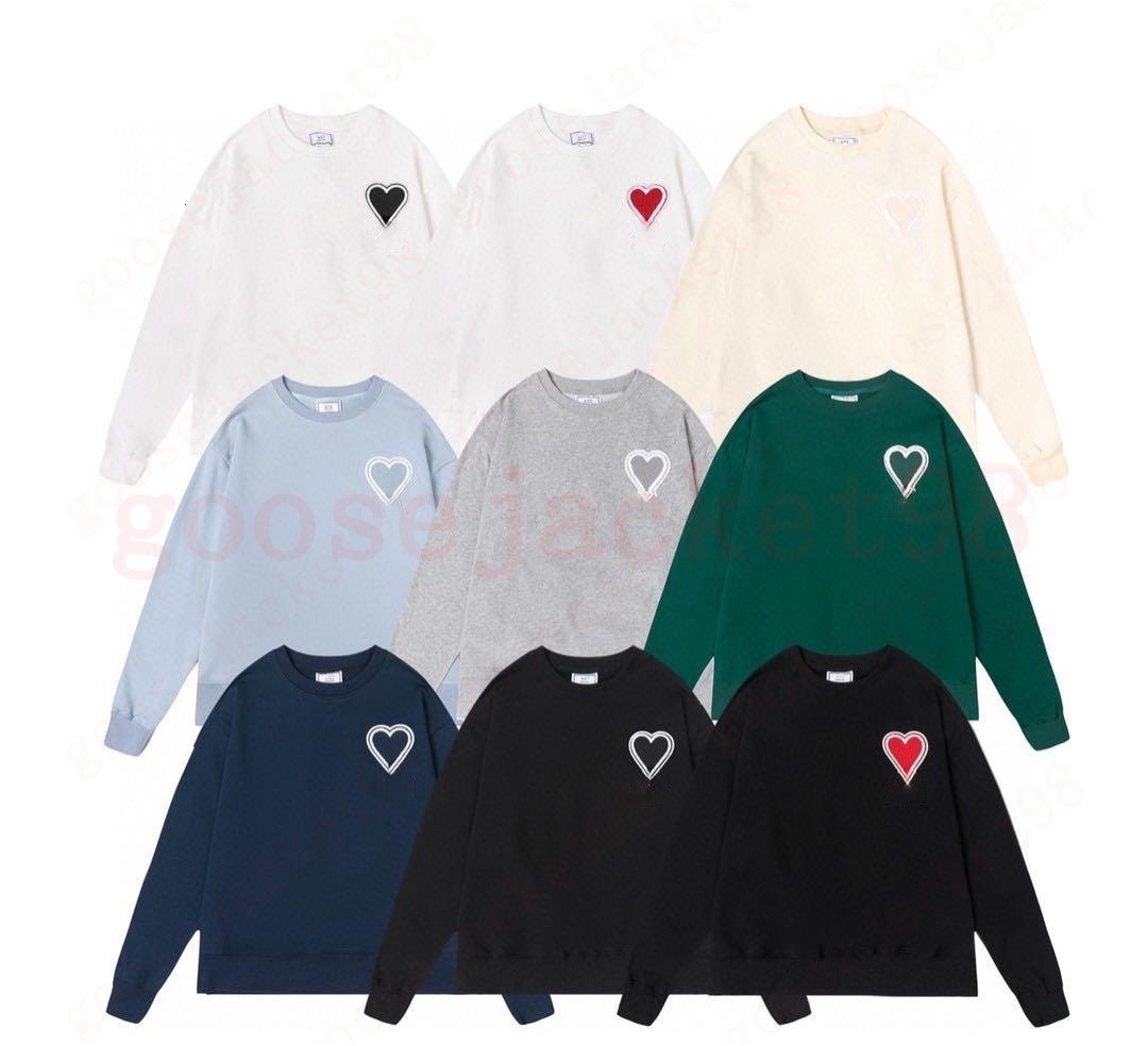 Designer Hoodie Mens Red Heart Embroidered Terry Sweatshirt For Women Casual Loose Fit Clothing Unisex Fashion Hoodie Printed Top Jacket