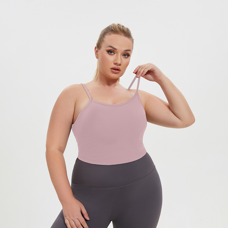 2025--Women's Large-Sized Yoga Underwear - Nude Feel Skin-Friendly One-Piece Vest with Back Shaping Fitness Sports Bra Gym Clothing Women