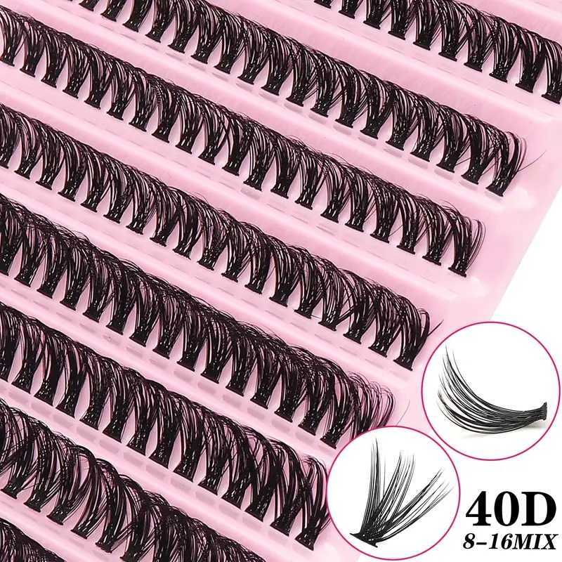 Self-Grafting Large Capacity 10 Rows Hot Melt Cluster Segment False Eyelashes Dense Fluffy Series Eyelashes 250615