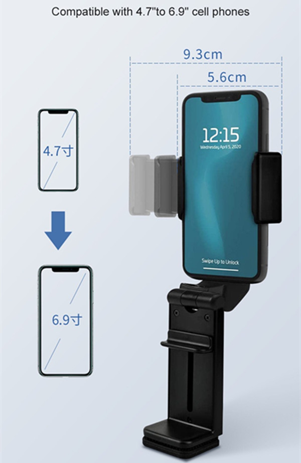 By Sea Shipping Universal Cell Phone Mount holder Airplane In Flight Handsfree Phone Holder For Desk With Multi-Directional Dual 360 Degree Rotation