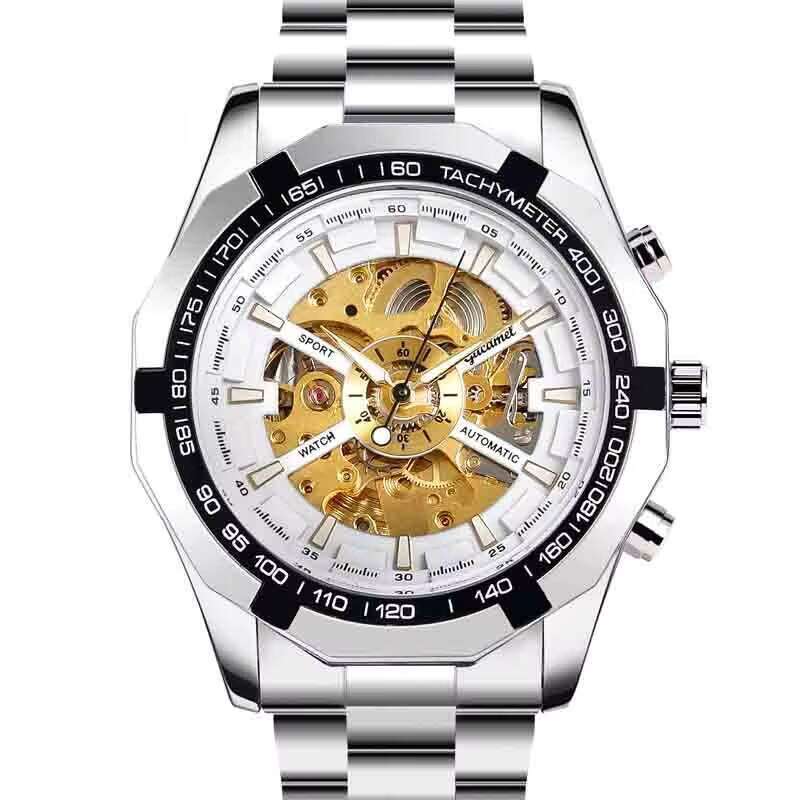 DHgadgets High-Quality Men's Luxury Automatic Mechanical Watch Stainless Steel Case Luminous Waterproof Function 3 Bar Water Resistant Hands