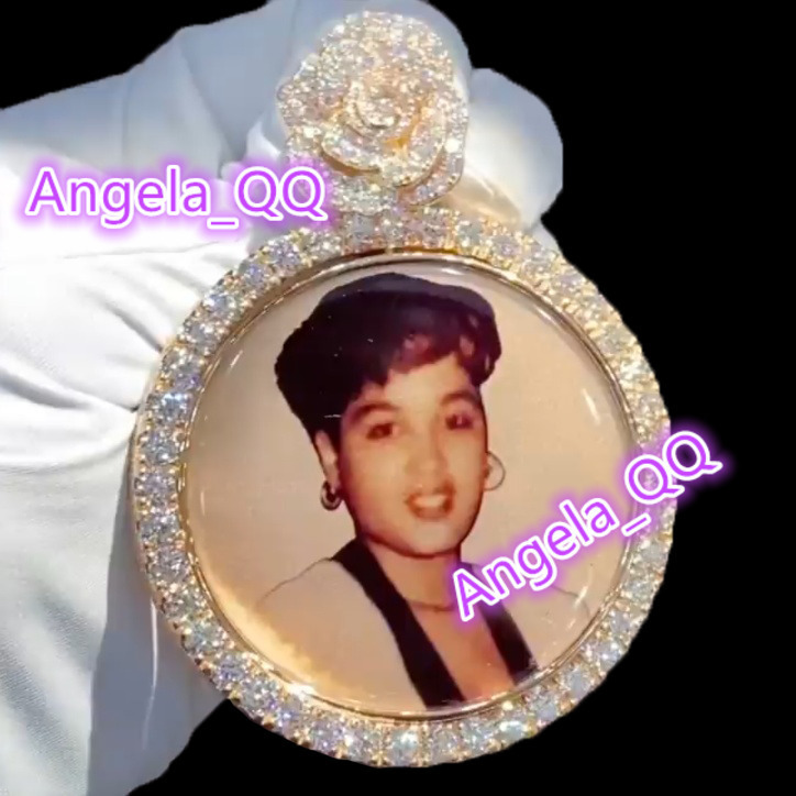 Hip Hop Photo Pendant Double Side 925 Sliver Iced Out RIP Picture Pendant Custom Moissanite Pendant