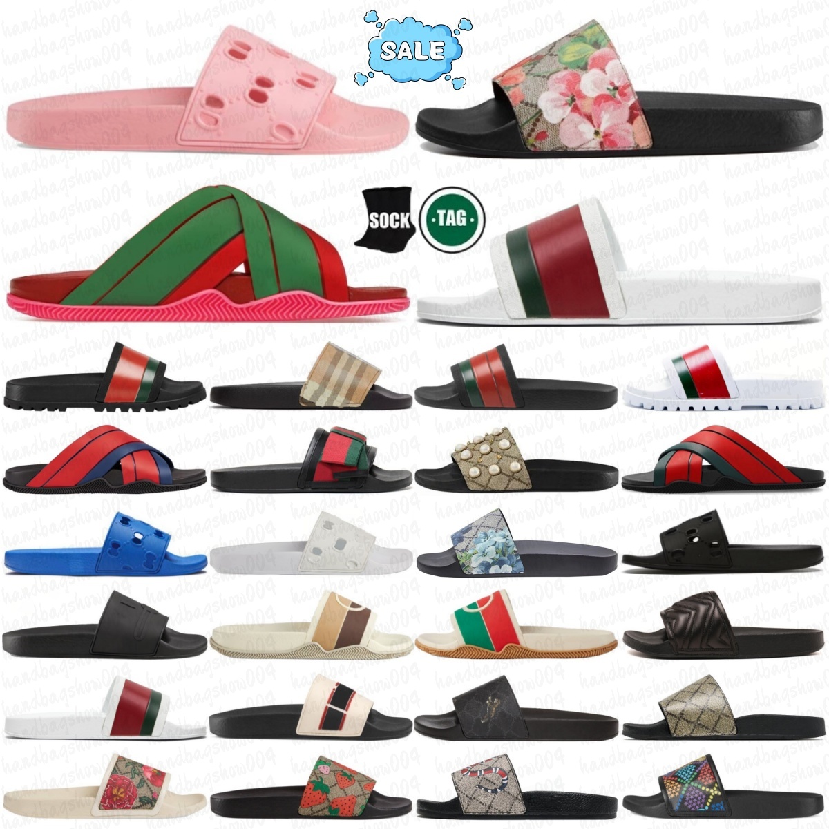 Web Slide designer Slippers Padded Rubber Slides slipper Original Black White Pink Orange Green Red men women Summer Beach sandals30Fs#