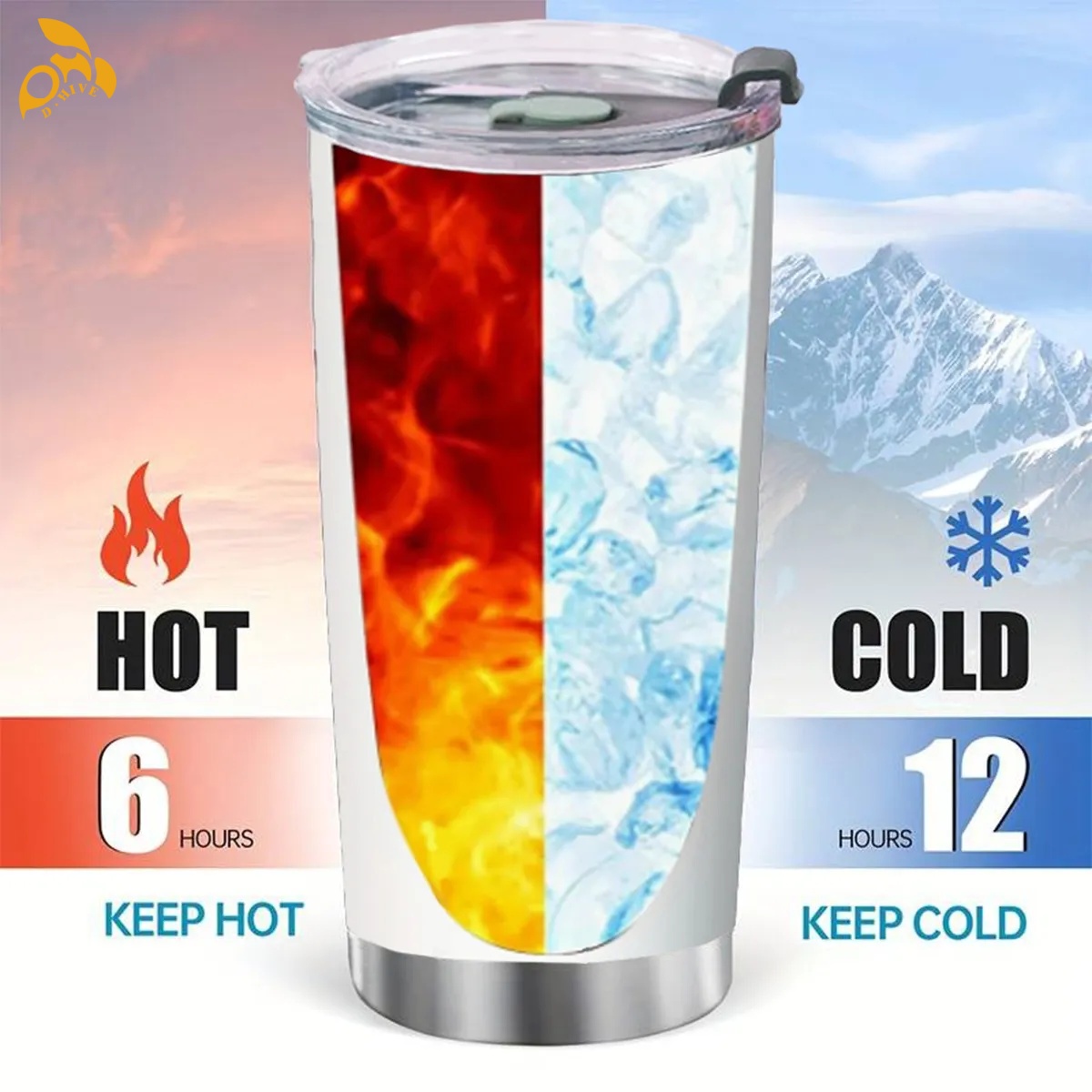 free shipping of customized beautiful 20OZ travel mug with sliding cover with exquisite patterns from US
