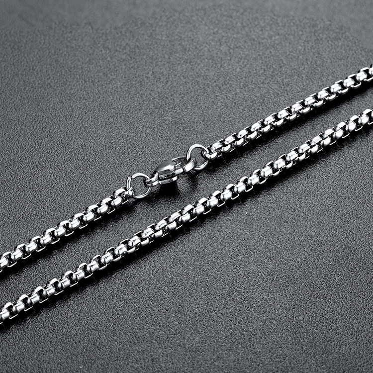 2025 Luxury Premium Titanium Steel Hip-Hop Geometric Square Pearl Statement Chain Men's Trendy High-grade pearl material Single Chain Necklace