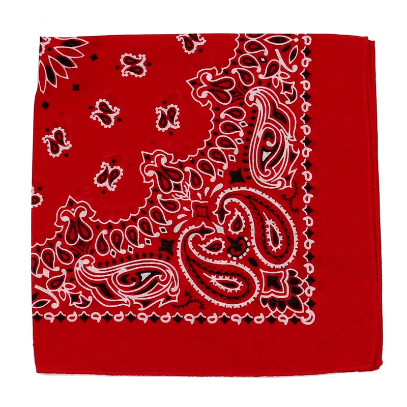 Dark Red Navy Black Paisley Cotton Square Scarf Men Hip-hop Headband Women Hair Band Bandana Motorcycle 250617