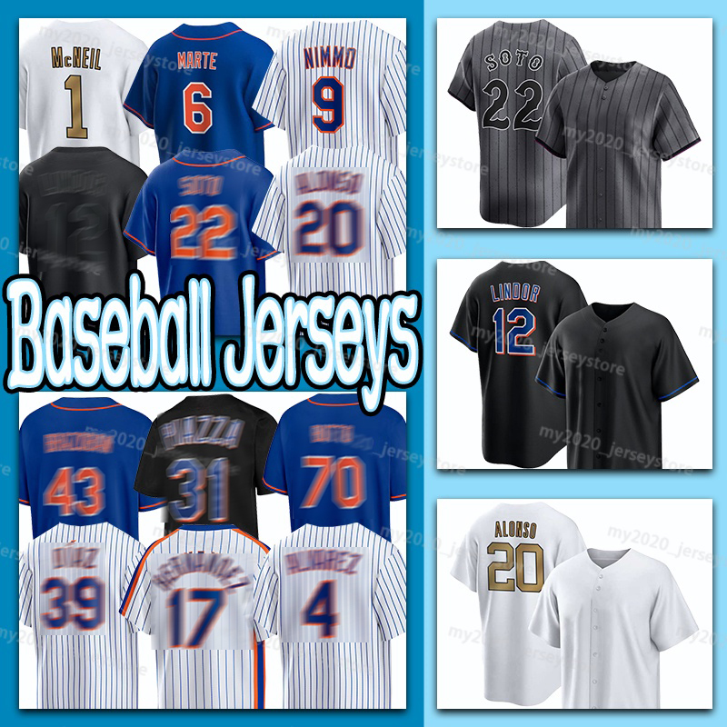 22 Juan Soto Baseball Jersey New Yorks 12 Francisco Lindor 20 Pete Alonso 9 Brandon Nimmo 1 Jeff McNeil 6 Starling Marte Mets 39 Edwin Diaz 4 Francisco Alvarez 31 Piazza