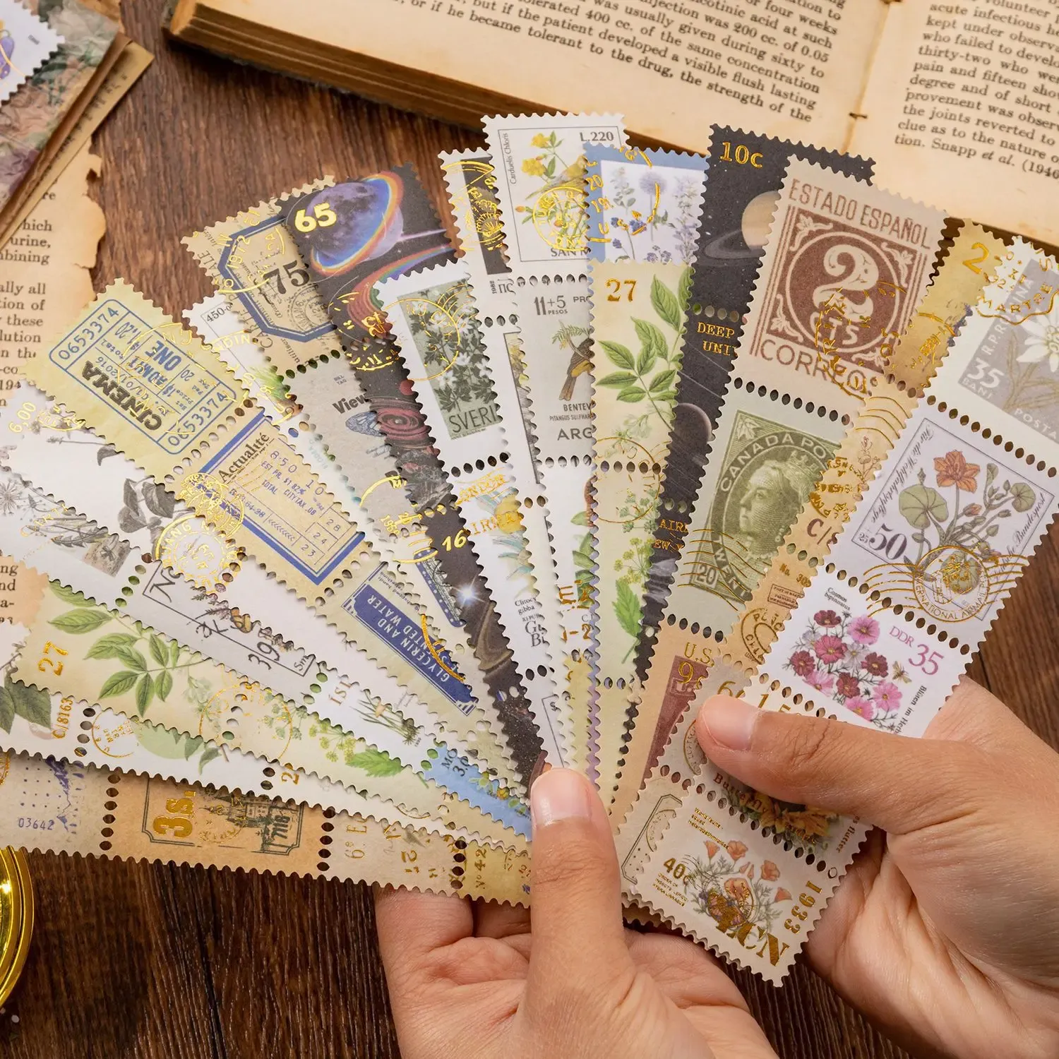 wholesale Thank you for your letter General Postcard Envelope Postage Adhesive Tag Decorative Tag Decorative Stamp roll Diy Stickers