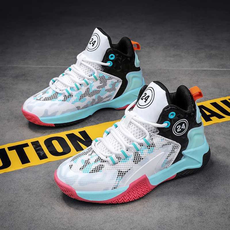 Kids Basketball Shoes Boys Sneakers Non-slip Child Trainer Basket Shoes Outdoor Leather Children Sport Shoes M250619
