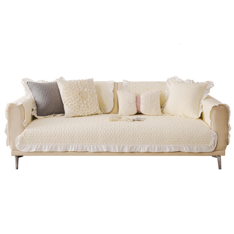 Korean Style Washed Cotton All-Season Fabric Non-Slip High-End Seat Cushion Nordic Simple Sofa Cover Slipcover