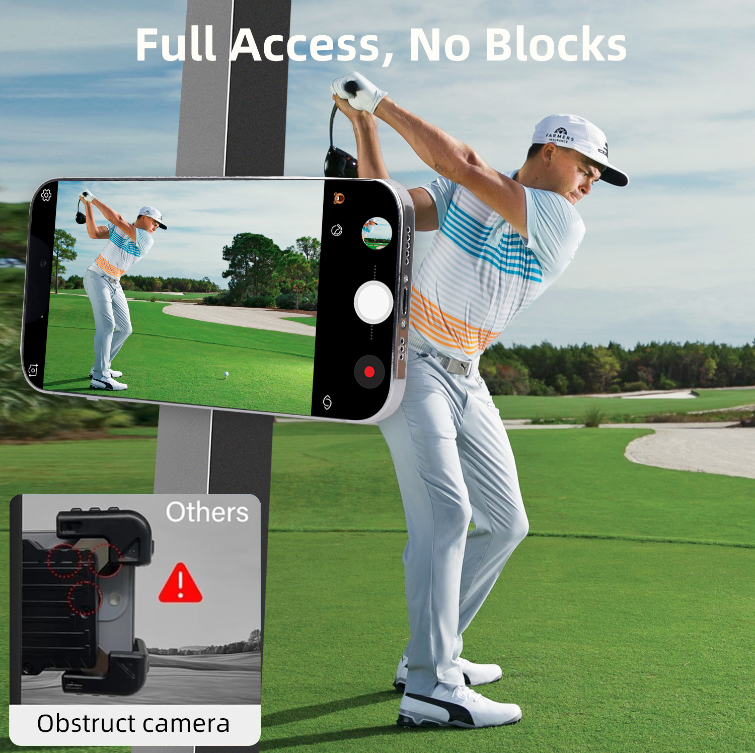 Magnetic Phone Holder for Golf Cart, 360 Adjustable Phone Mount with Ultra-Strong Magnet, All-Metal Cell Phone Mounts for Car Accessories, Samsung,924