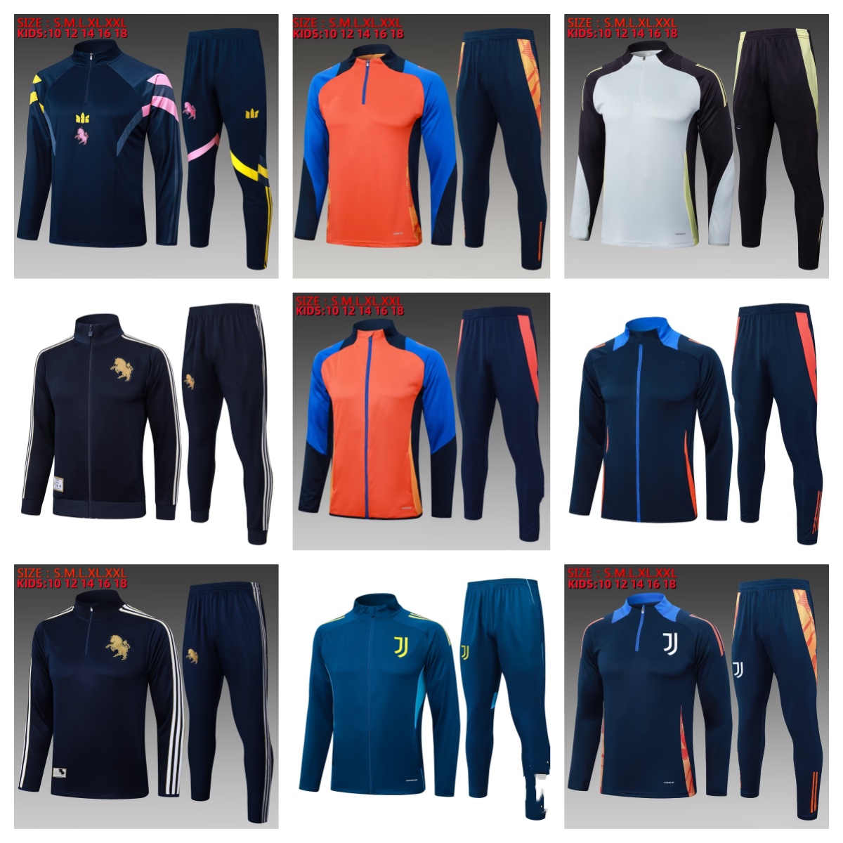2025 2026 Juventustracksuit Soccer Jerseys 24 25 26 Long-sleeved jackets, warm-up training clothes for men and children