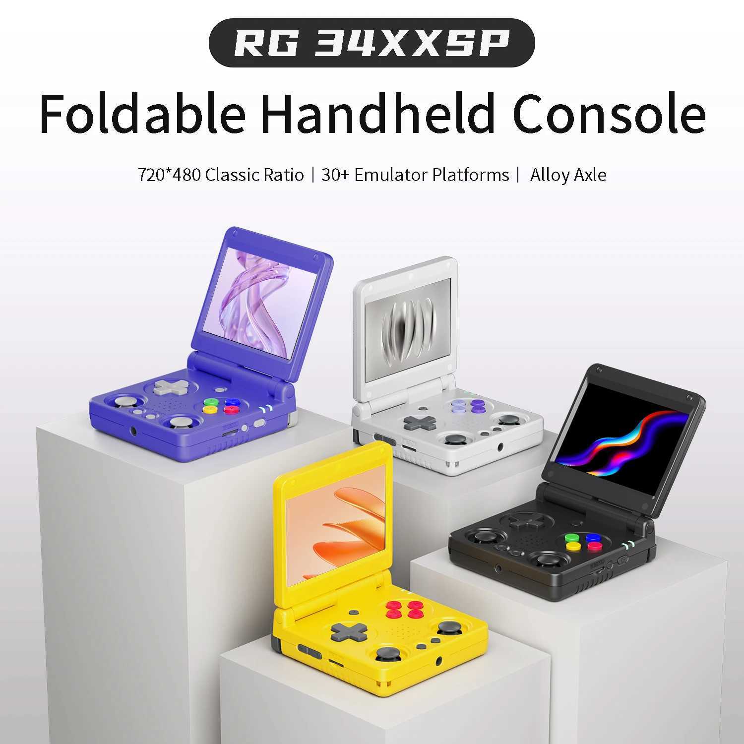 Anbernic RG34XXSP Flip Handheld Game Console 3.4-inch Screen Linux 64-bit 3300mAh WIFI Colla ible Retro Video Gaming Player XJ250619