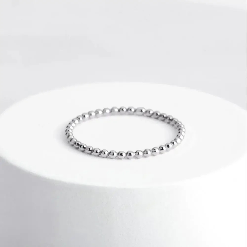 1/3pcs Mariasz Minimalist Dainty Thin Stackable Bead Ball Ripple Ring Stainless Steel Gold Color Delicate Jewelry For Women 250618