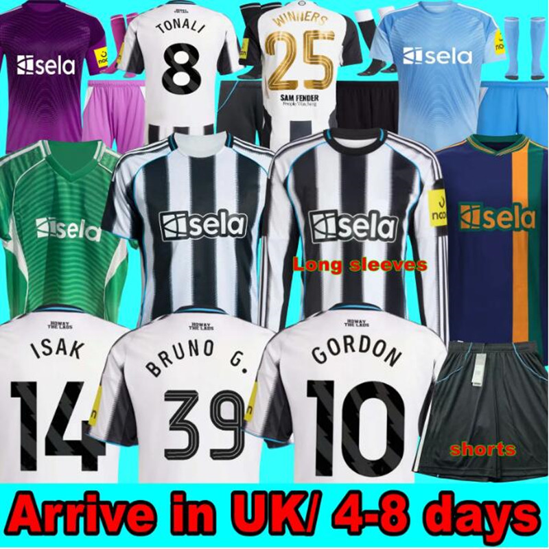 25 26 TONALI NEWCASTL E soccer jerseys BLACK Kids 2025 2026 BARNES BRUNO G. Gordon ISAK Football Shirt Home Away Botman fans WINNERS CARABAO CUP FINAL BURN888