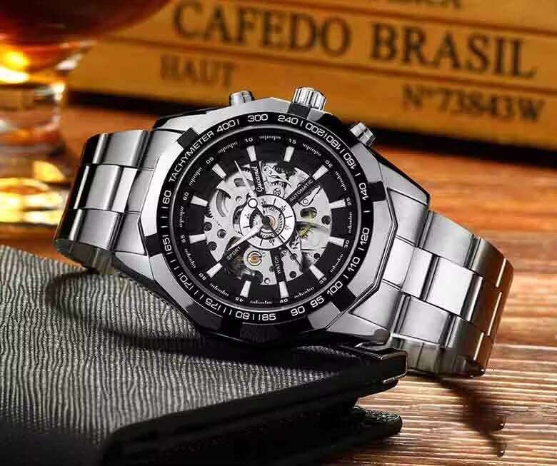 DHgadgets High-Quality Men's Luxury Automatic Mechanical Watch Stainless Steel Case Luminous Waterproof Function 3 Bar Water Resistant Hands