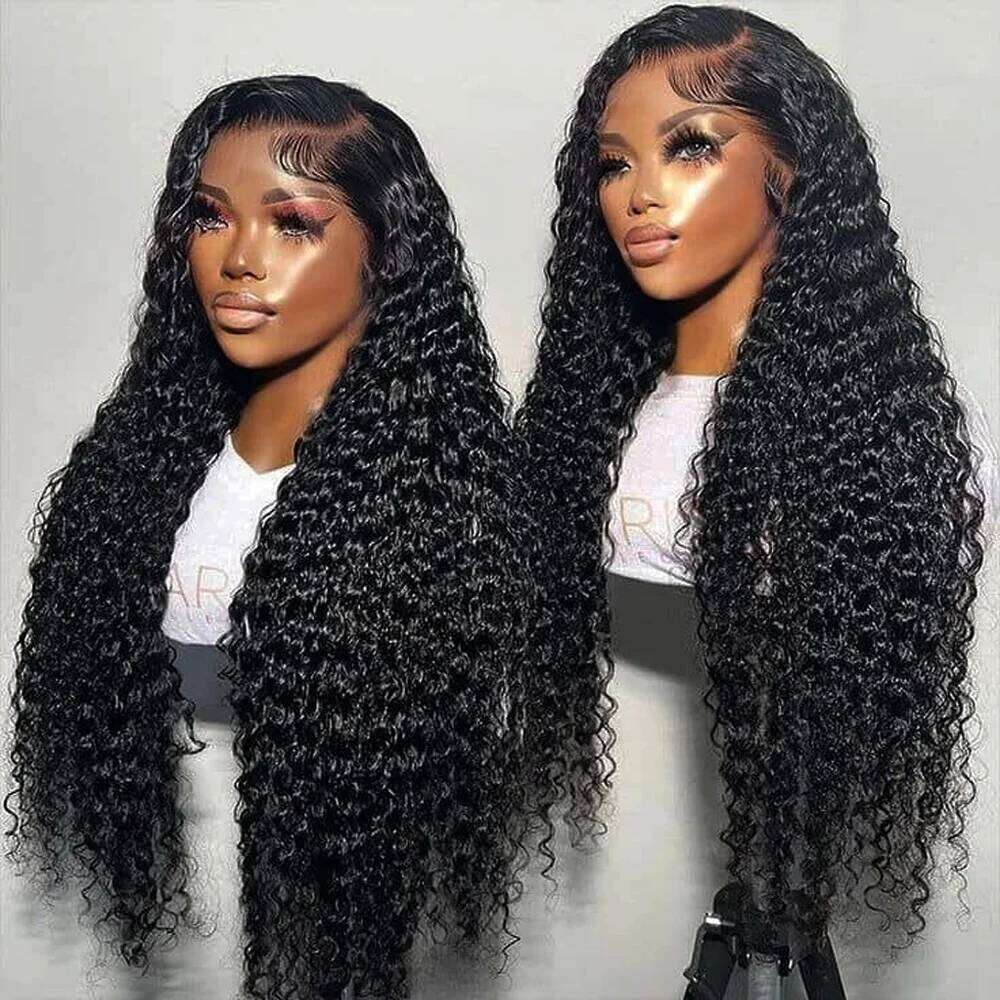 100 Human Hair Wigs 40 Inch HD Half Lace Front Wig Kinky Curly 13x6 Deep Wave Frontal Water Braided Curls Pre Plucked Cut Bleac