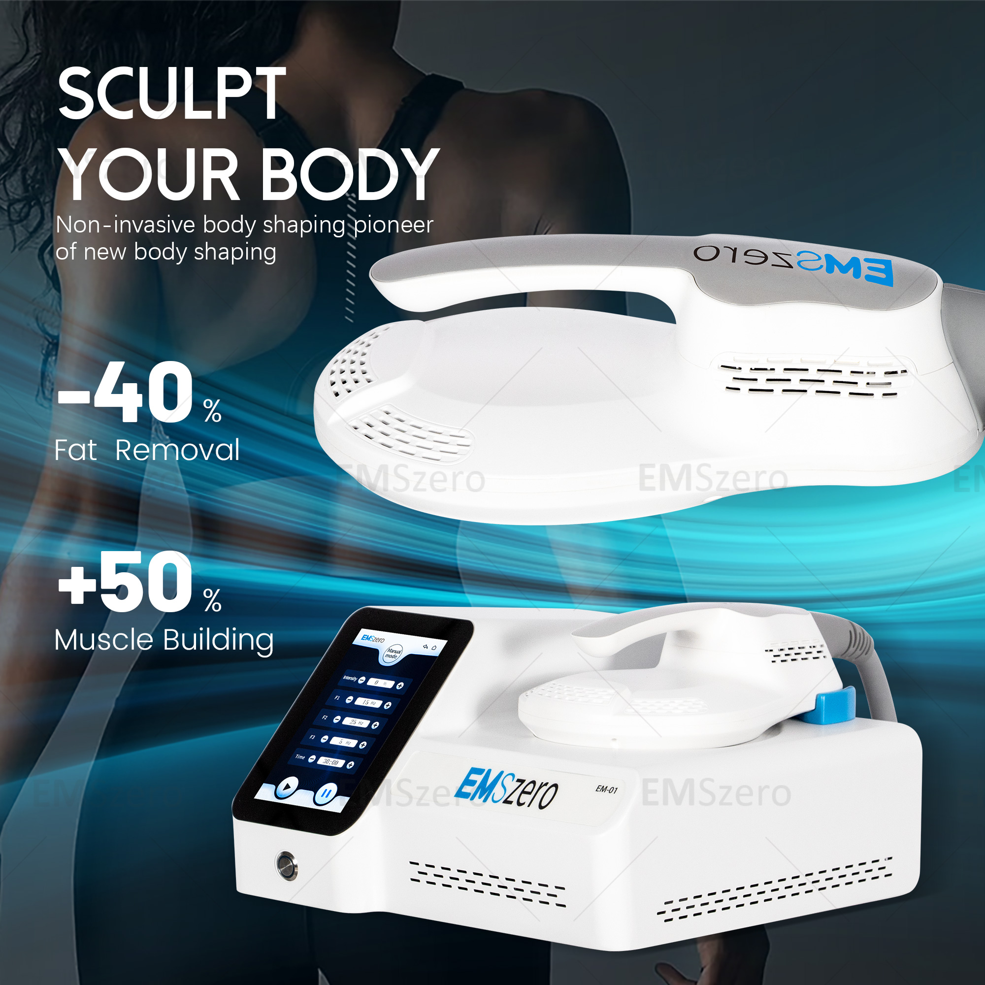 EMSZERO Muscle Sculpt Machines Slimming Loss Weight EMS Body Stimulator 6500W with One Handlel