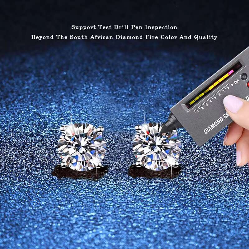 Moissanite Earrings for Women Diamond Ear Studs 925 Sterling Silver Fine Jewelry Gift