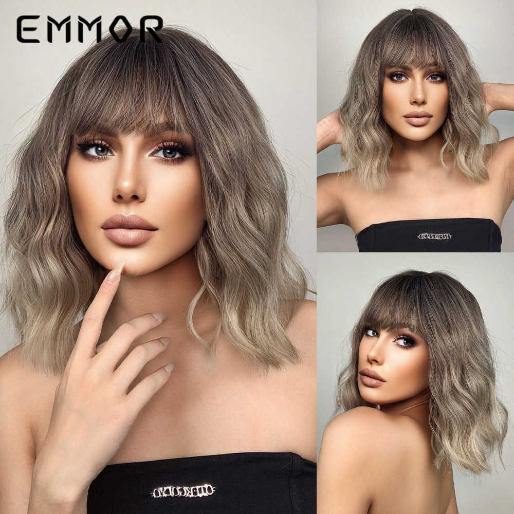 BOBO Synthetic Wigs Short Natural Wave Hair Wig For Women Party Daily High Density Heat Resistant M250619