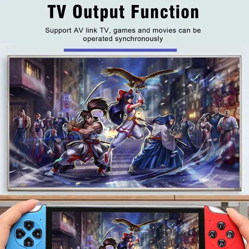 New X12 Plus 7inch Large Sn 10000 Games Min Portable Video Handheld Game Consoles Players Devices port Connect TVXJ250619