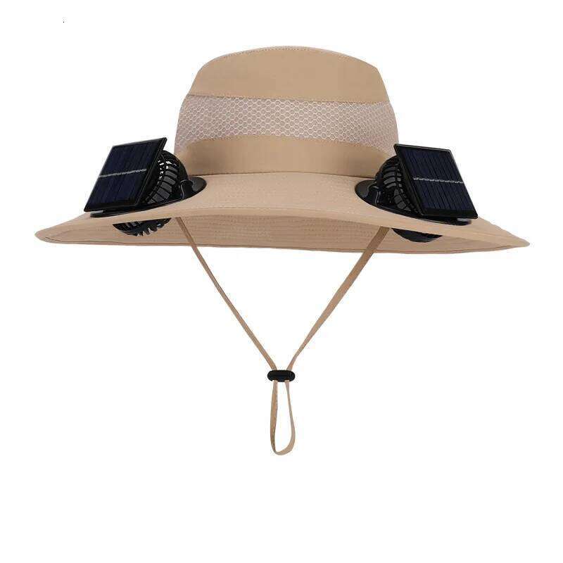 Double Fan For Men Summer Outdoor Fishing Sun Protection Visor Fisherman 12CM Wide Brim Breathable Bucket Hat Male