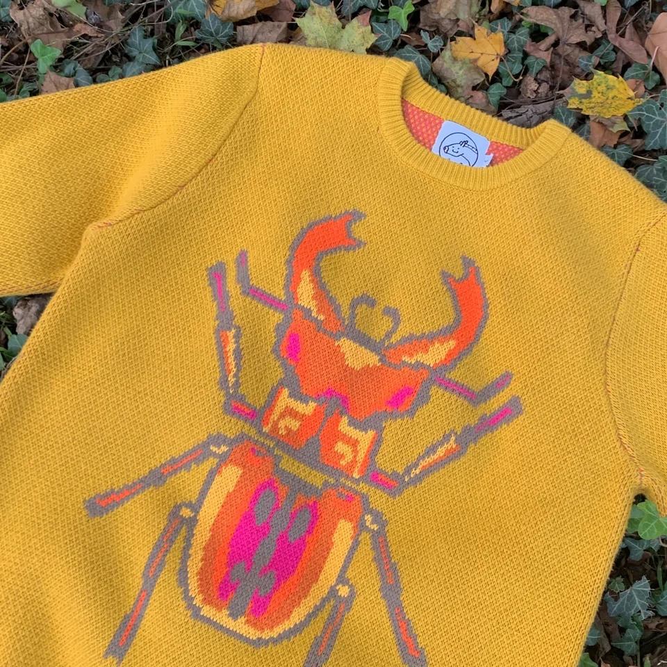 Y2K Womens Clothing Sweatshirt Knitwear Jacquard Cute Animal Top Round Neck Pullover Long Sleeve Streetwear Oversize Clothing 250618