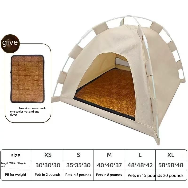 Cat sleeping tent - closed type for summer cooling and ventilation. Dog bed. Durable and easy to clean. Cat-related products.