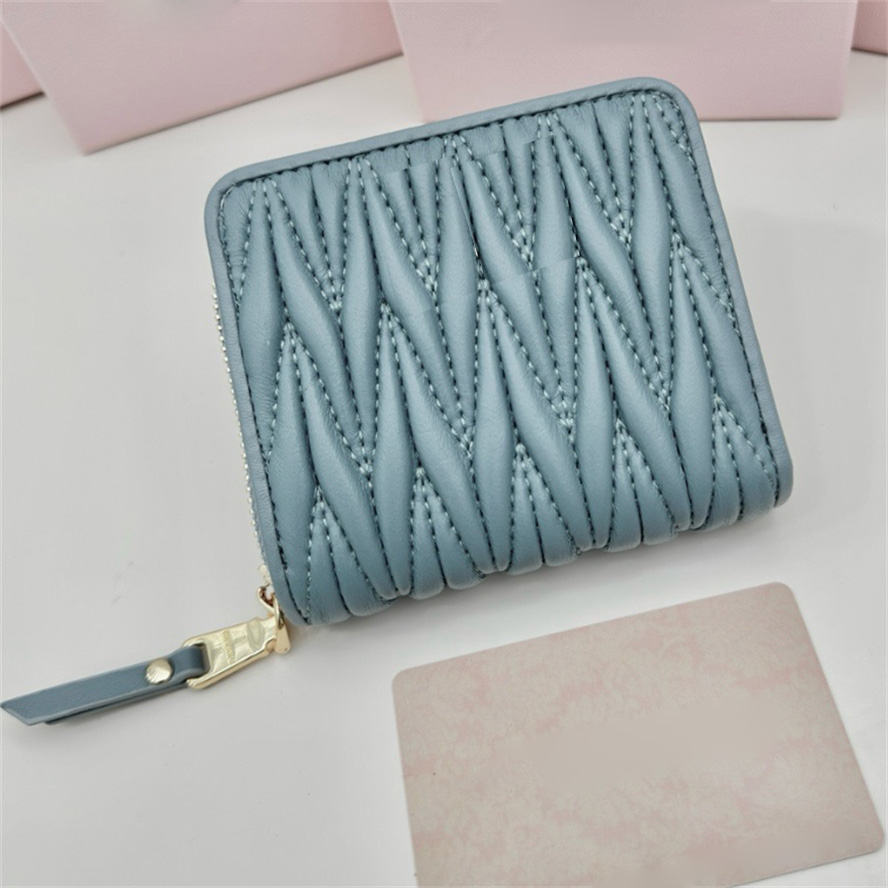 Luxury Designer Small Matelasse Nappa Leather Wallet Card Holder Coin Pocket Cosmetic Bags Size 10.5x10x3cm