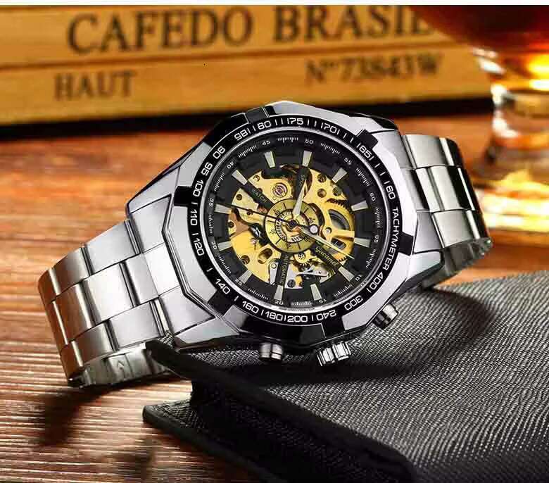 DHgadgets High-Quality Men's Luxury Automatic Mechanical Watch Stainless Steel Case Luminous Waterproof Function 3 Bar Water Resistant Hands