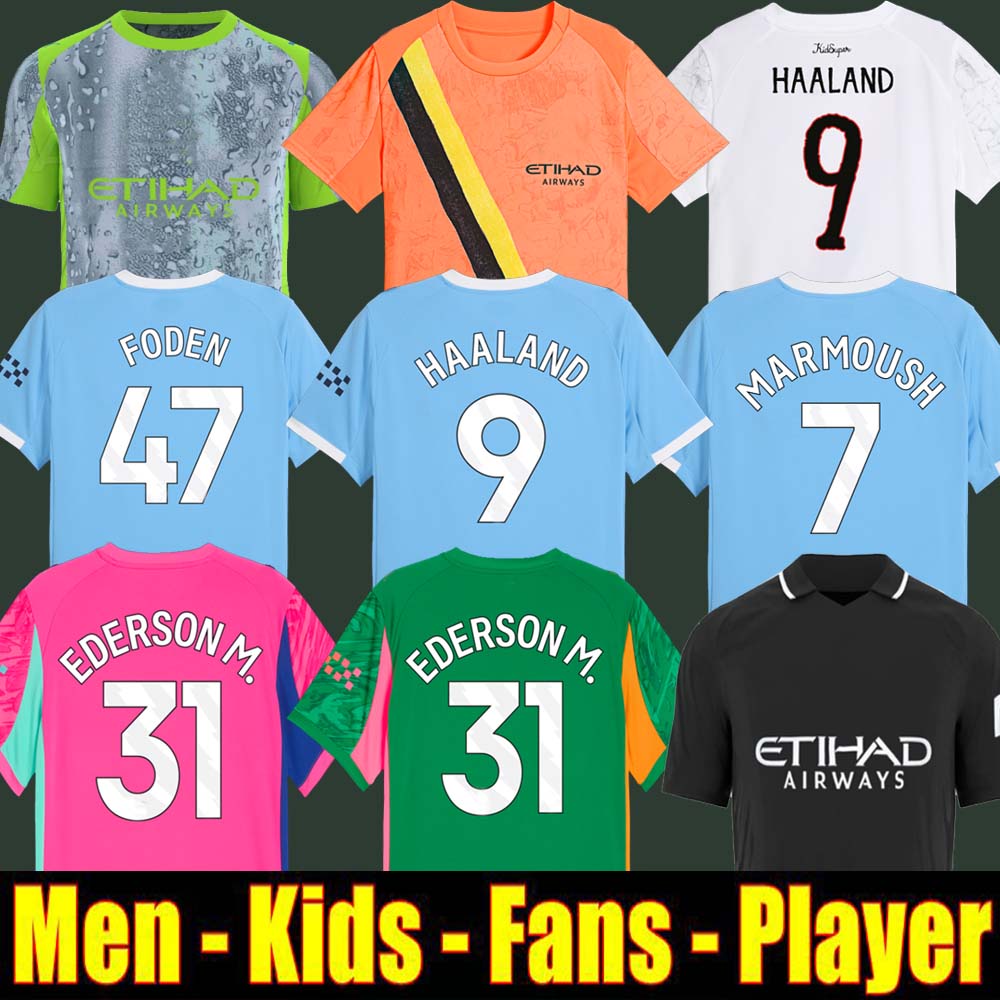 2025 25 26 HAALAND soccer jerseys FODEN MARMOUSH DOKU Cherki KOVACIC GVARDIOL DE BRUYNE DE BRUYNE Reijnders football shirt men kids kits goalkeeper pink