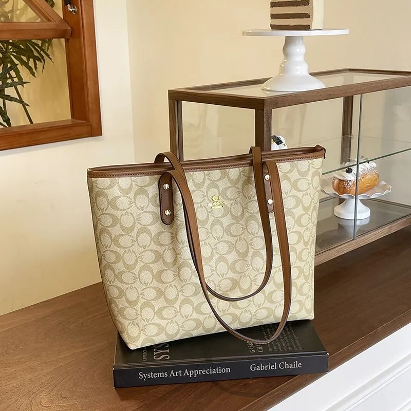 Tote Bag Designer Bag Fashion Handbag Beach Bag Luxury Bag Ladies Leather High Quality Classic Old Flower Large Capacity Underarm Commuter Shopping Ba