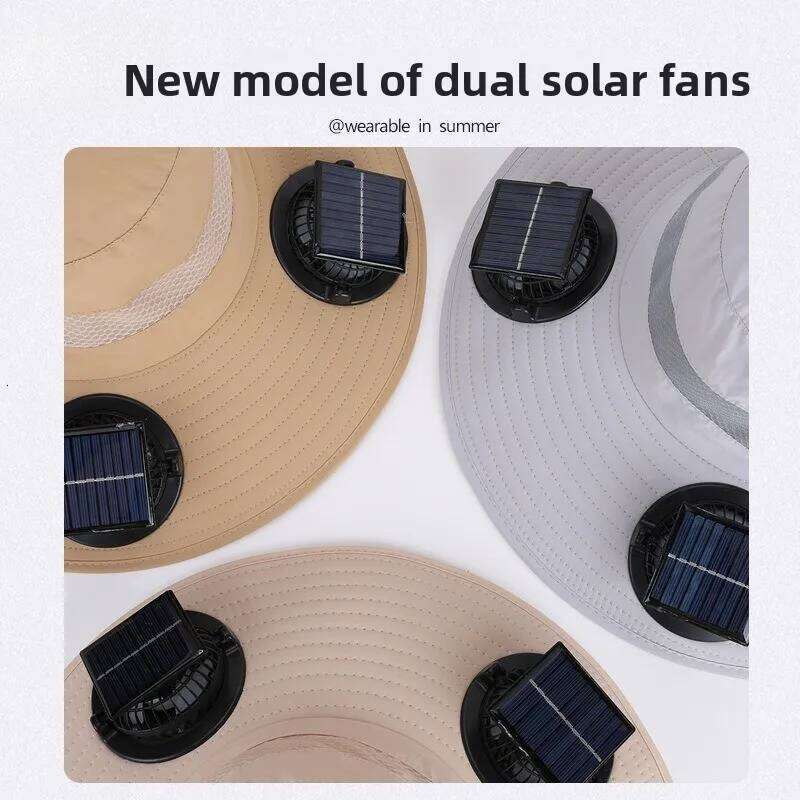 Double Fan For Men Summer Outdoor Fishing Sun Protection Visor Fisherman 12CM Wide Brim Breathable Bucket Hat Male