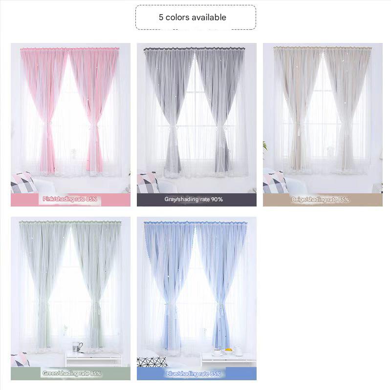A545 Velcro curtain bedroom blackout free punching installation self-adhesive short sunshade curtain foreign trade free shipping