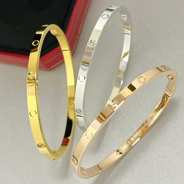 6mm lover luxury bracelet designer jewelry for woman designer gold braceletes diamond women bangle bracelets bijoux luxe women jewellery braclet size shinning