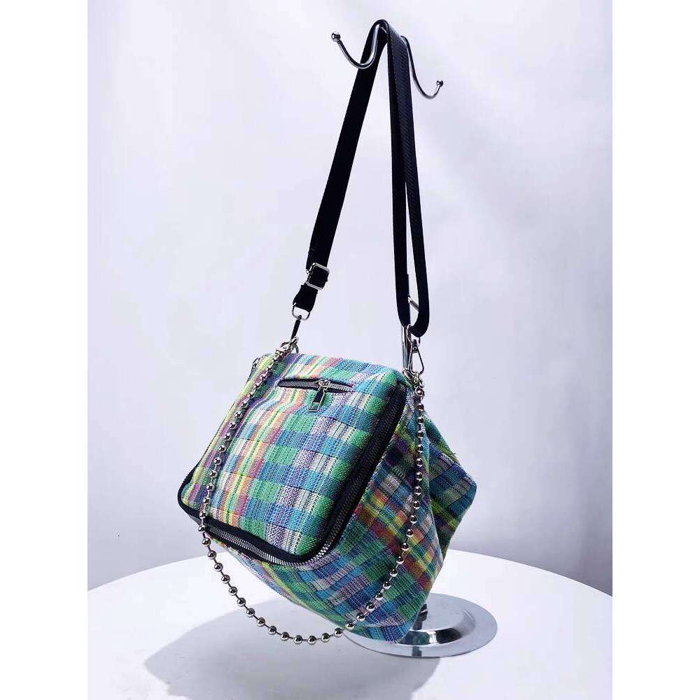Cube Dice Bag Niche Design New Fashion Color Block Plaid Mini Shoulder Crossbody Handbag