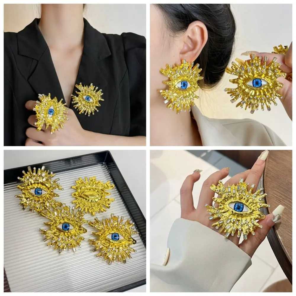 Vintage Devils Eye Jewelry Set Tassels Delicate Eyes of Demon Stud Earring Trendy Imitated Pearl Woman Brooch Autumn Winter Z250619