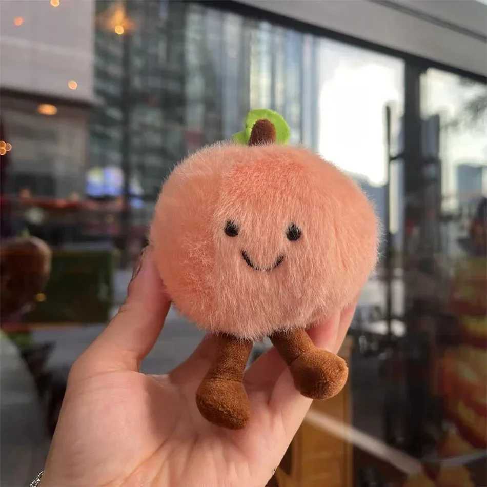 2025 Jelly Peach Pear Cherry Plush Doll Smiling Face Fruit Series Home Bedroom Decoration Pet Interactive Toy Birthday Gift XJ250619