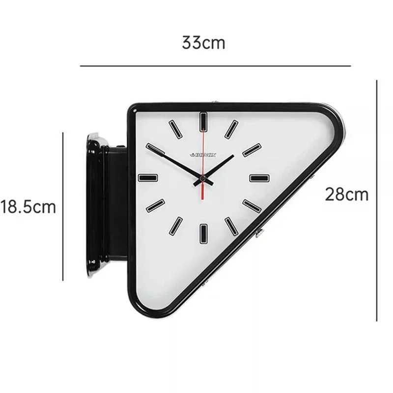 Two-sided Wall Clocks Triangle Modern Clock Mechanism Silent Design Clock Watch Minimalism Clocks for Living Room Decoration Y250619