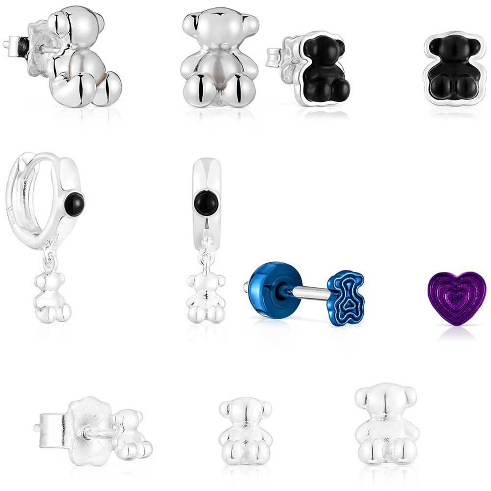 Luxury Spain tous bear designer earrings for women girls S925 sterling silver sweet little bears earring lovely animal fashion ear rings jewelry