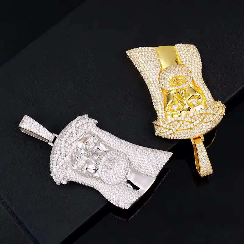 Wholesale New Design Iced Out Diamond Gra Certificate Hip Hop 925 Sterling Silver Moissanite Jesus Pendant for Men