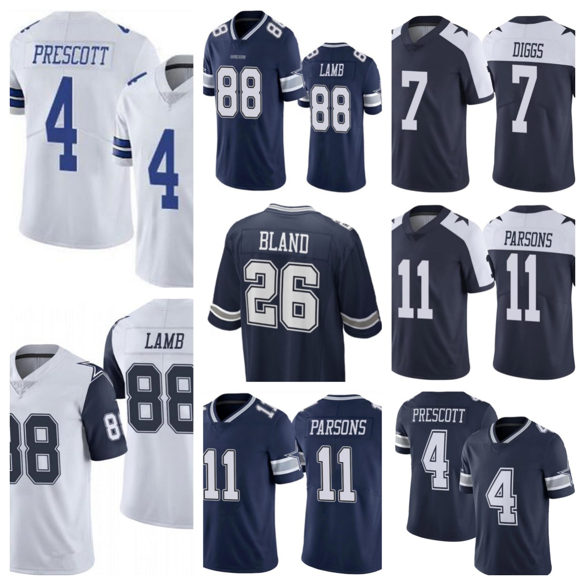 Men's Cowboy 4 Dak Prescott 7 Trevon Diggs 11 Micah Parsons 88 CeeDee Lamb 26 DaRon Bland 3 George Pickens American Football Limited Jersey